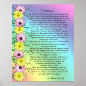 Desiderata Prosa Regenbogenfarben Poster (Vorne)