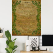 Desiderata prose Grosses Efeu auf Pergament Poster (Heimbüro)
