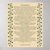 Desiderata prose Ivy auf hellen Pergament Poster (Vorne)