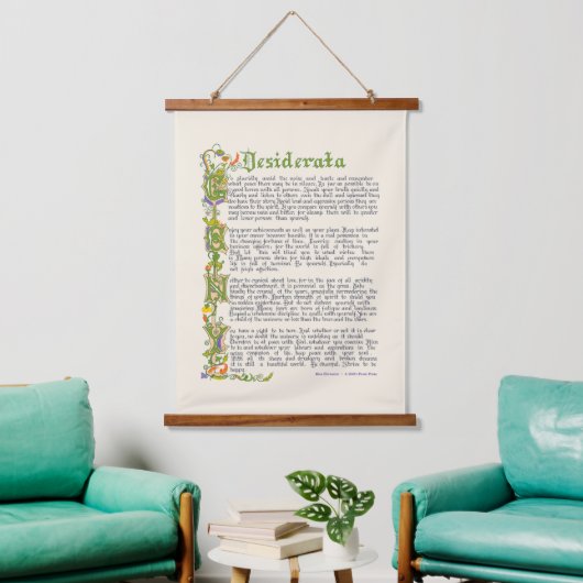 Desiderata Prose von Herrn Ehrmann Wandteppich Mit Holzrahmen (Wohnzimmer)