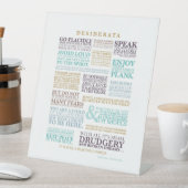 Desiderata Prose von Max Ehrmann Sockelschild (In Situ)