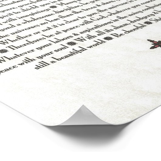 DESIDERATA Red Cross Poster (Ecke)