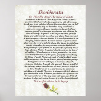 DESIDERATA Red Rosie Poster