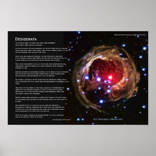 Desiderata - Red Supergiant Star V838 Monocerotis Poster (Vorne)