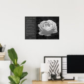 Desiderata - Rose in Schwarz und Weiß Poster (Heimbüro)