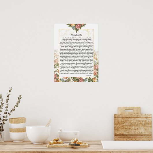 DESIDERATA Rosepaper Poster (Küche)