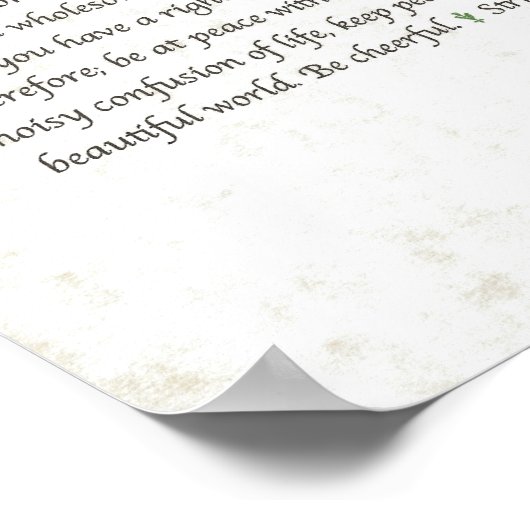 DESIDERATA-Rote Rose Poster (Ecke)