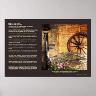 Desiderata - Rustikale Pump, Well and Cartwheel sz Poster