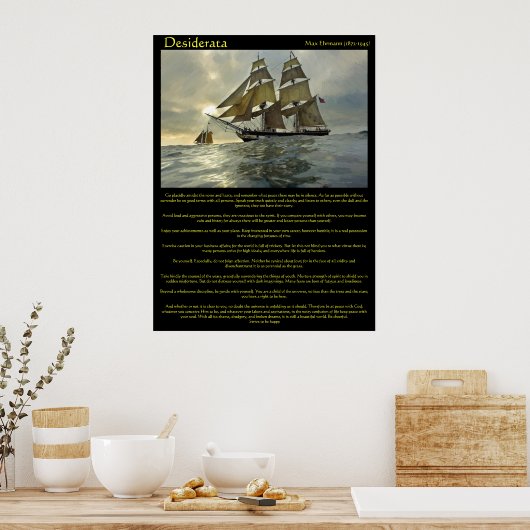 Desiderata Sail Boat Posters Poster (Küche)