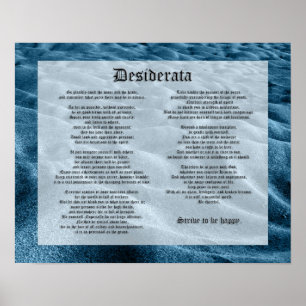 Desiderata - Sand verändern Poster