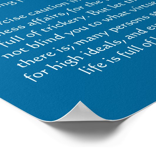 Desiderata Shark Face Posters Poster (Ecke)