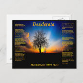 Desiderata-Silhouette eines Weidenbaums Postkarte (Vorne/Hinten)