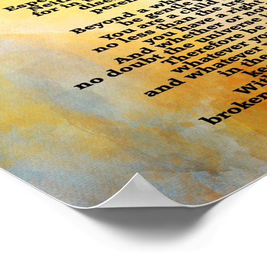 Desiderata Splash of Color— Poster (Ecke)