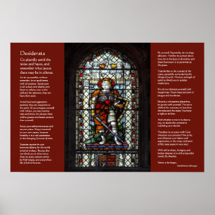 Desiderata, St George, Dragon Buntglasfenster Poster