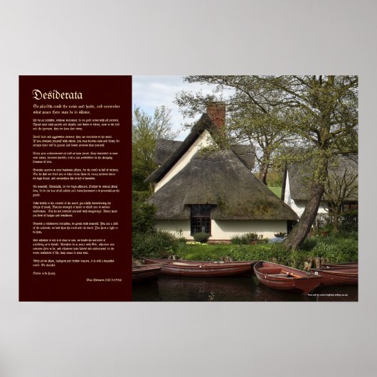 Desiderata - Stachelige Hütte von Willy Lott Poster (Vorne)