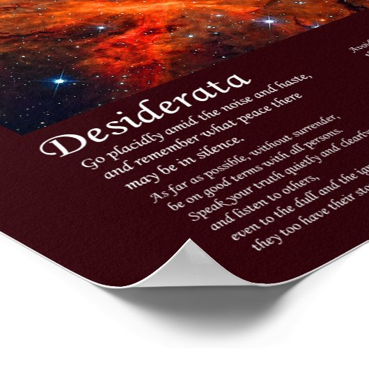 Desiderata - Stellar-Kinderzimmer in Tarantula-Neb Poster (Ecke)