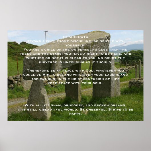 DESIDERATA Stone Posters Poster (Vorne)