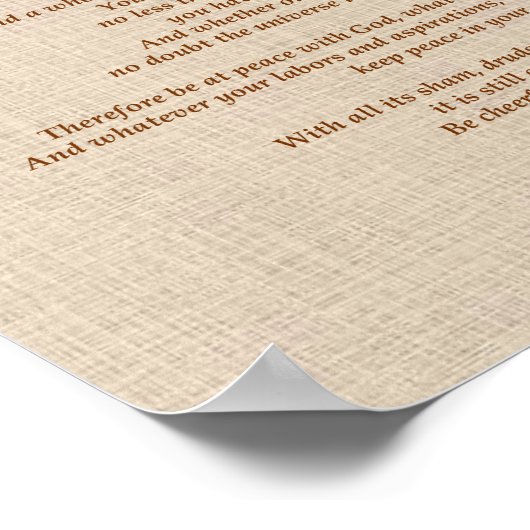 Desiderata Straw Poster (Ecke)