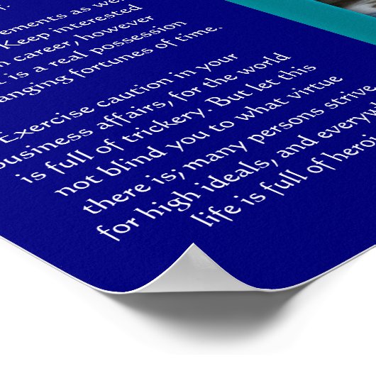 DESIDERATA sucht Duckposter Poster (Ecke)