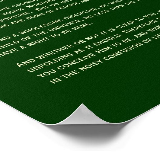 Desiderata - Sun-Dappled Spring Hawthorn Poster (Ecke)