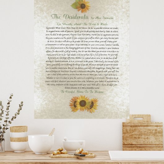 DESIDERATA Sunblumen Poster (Küche)