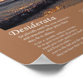 Desiderata - Sunset Beach Waves Poster (Ecke)