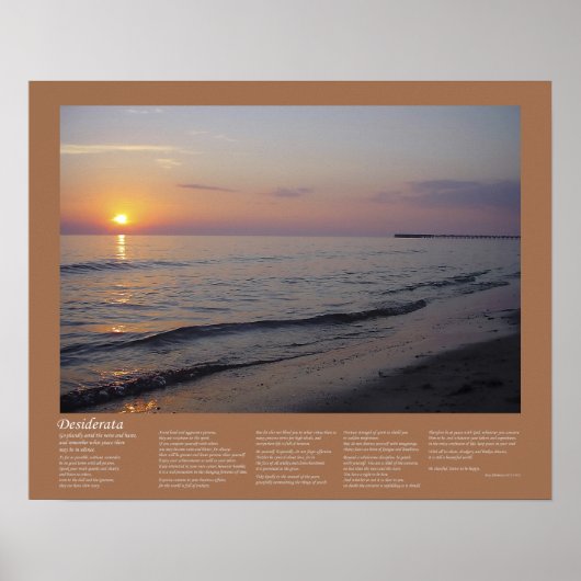 Desiderata - Sunset Beach Waves Poster (Vorne)