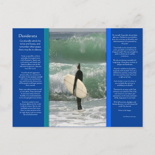DESIDERATA surft die Wave Postcard Postkarte (Vorderseite)