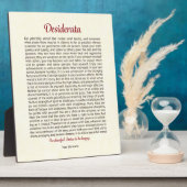 Desiderata Tabletop Plaque Fotoplatte (Seite)