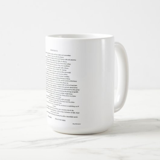 DESIDERATA-TASSE KAFFEETASSE (VorderseiteRechts)