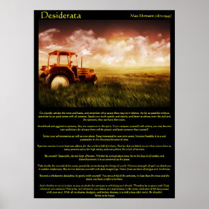Desiderata Tractor in einem Weizenfeld Poster