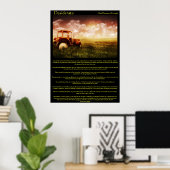 Desiderata Tractor in einem Weizenfeld Poster (Heimbüro)
