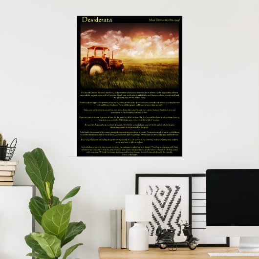 Desiderata Tractor in einem Weizenfeld Poster (Heimbüro)