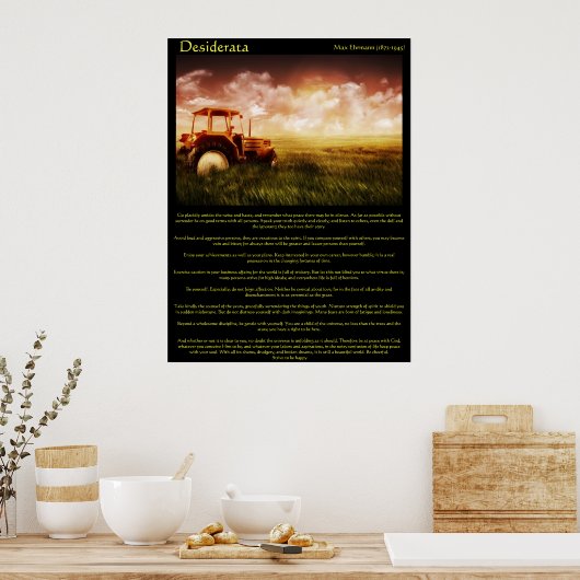 Desiderata Tractor in einem Weizenfeld Poster (Küche)