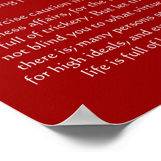 Desiderata Tractor Pflüger Posters Poster (Ecke)