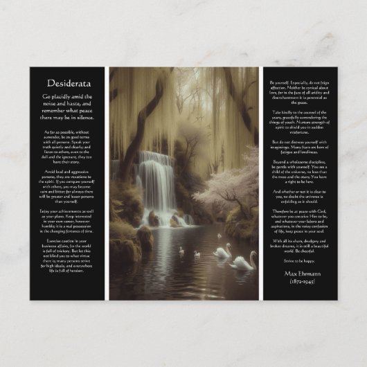 Desiderata Tranquil Pool, Drifting Blogs, Liebe Postkarte (Vorderseite)