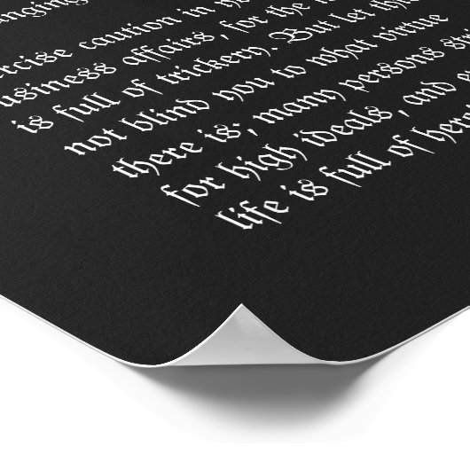 Desiderata - Über dem Kapellaltar Poster (Ecke)