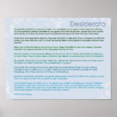 Desiderata und Schmetterlinge Poster (Vorne)
