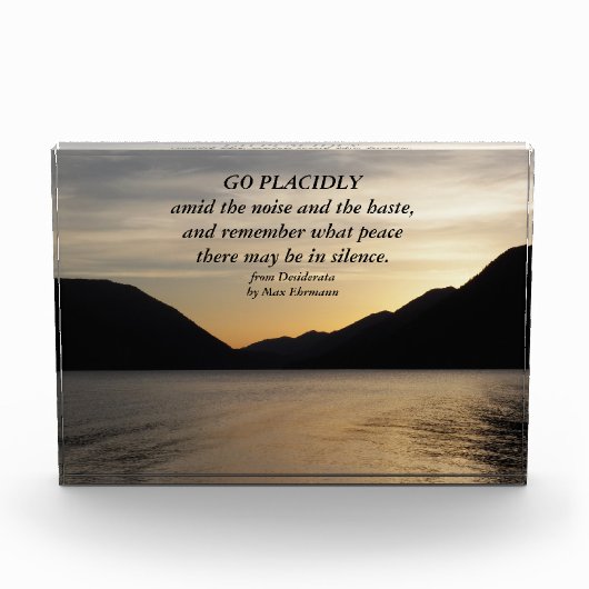 Desiderata Verse Lago Maggiore Fotoblock (Vorderseite)