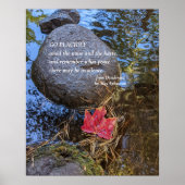 Desiderata Verse mit gefallenem Leaf im Wasser Poster (Vorne)