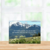 Desiderata Verse Mountains und Wiesen Landschaft Fotoblock
