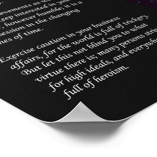 Desiderata - Versteckte Feuer des Flammennebels Poster (Ecke)