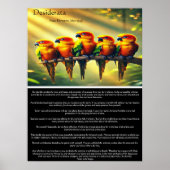 Desiderata Vibrant Sun Tropical Parrot Inspiration Poster (Vorne)