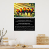 Desiderata Vibrant Sun Tropical Parrot Inspiration Poster (Küche)