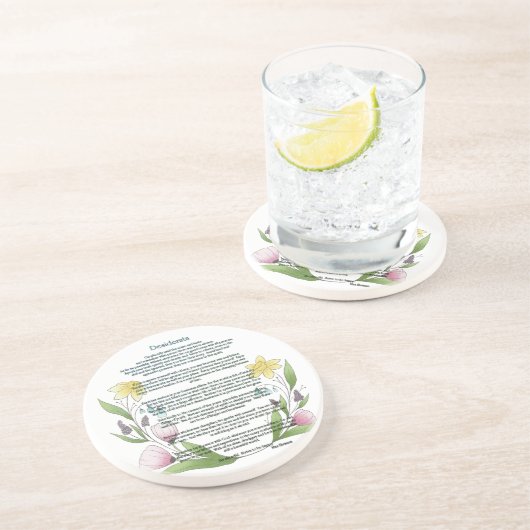 Desiderata von Max Ehrmann Getränkeuntersetzer (Seite)