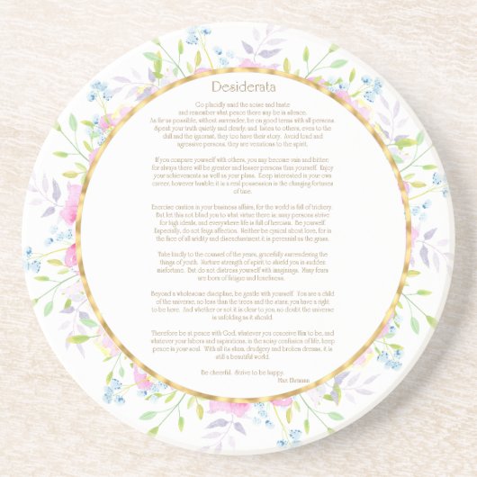 Desiderata von Max Ehrmann Getränkeuntersetzer (Vorne)