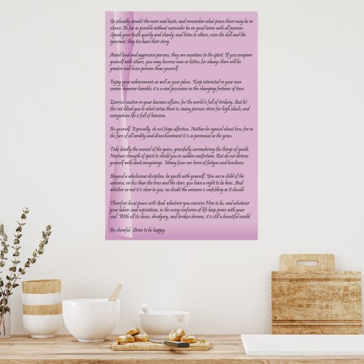 Desiderata von Max Ehrmann-Poster Poster (Küche)