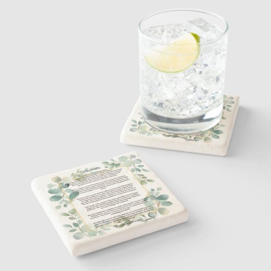 Desiderata von Max Ehrmann Steinuntersetzer (Seitenansicht)