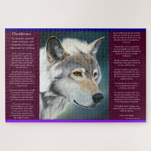 Desiderata von Max Ehrmann Weißwolf Puzzle (Horizontal)