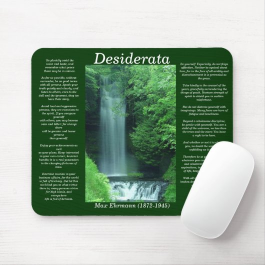 DESIDERATA Wasser-Fall Mousepad (Mit Mouse)